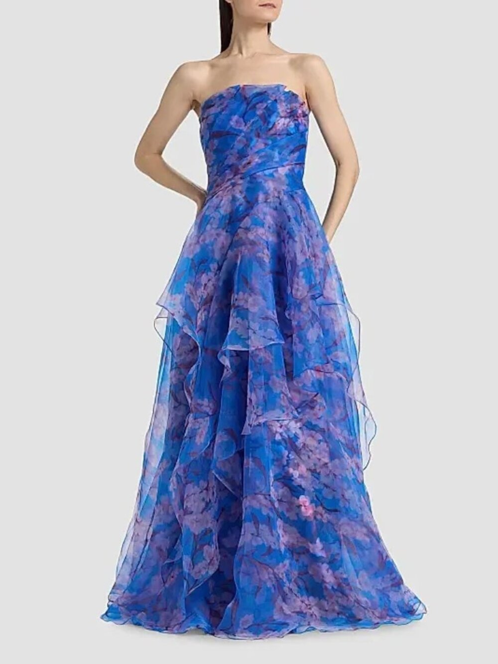 Theia  Orelia Organza Strapless Gown, Size 4, NWT